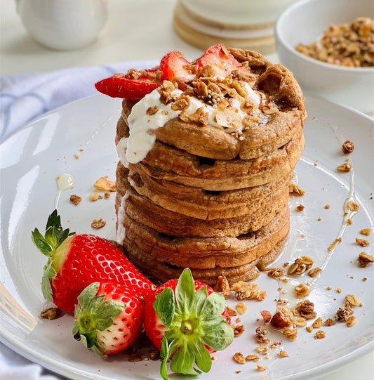 Healthy Banana Oat Waffles