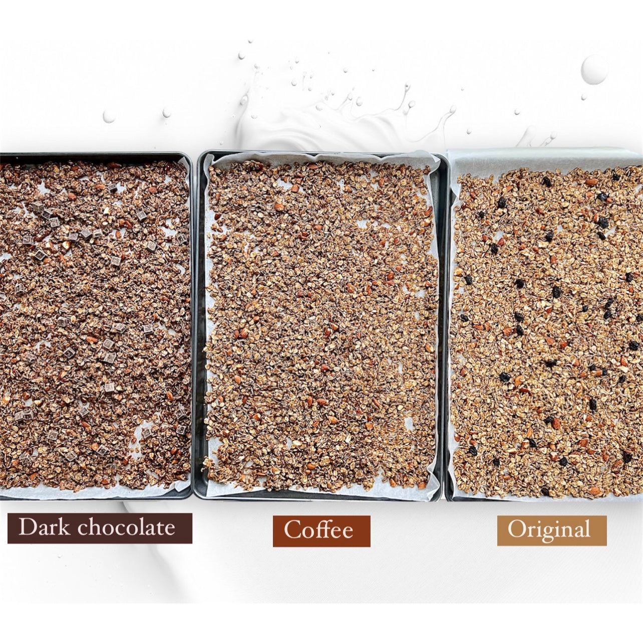 3 Bags of granola, handmade, healthy, vegan, organic, Flavors: 2 Coffee and 1 Keto cacao flavors.