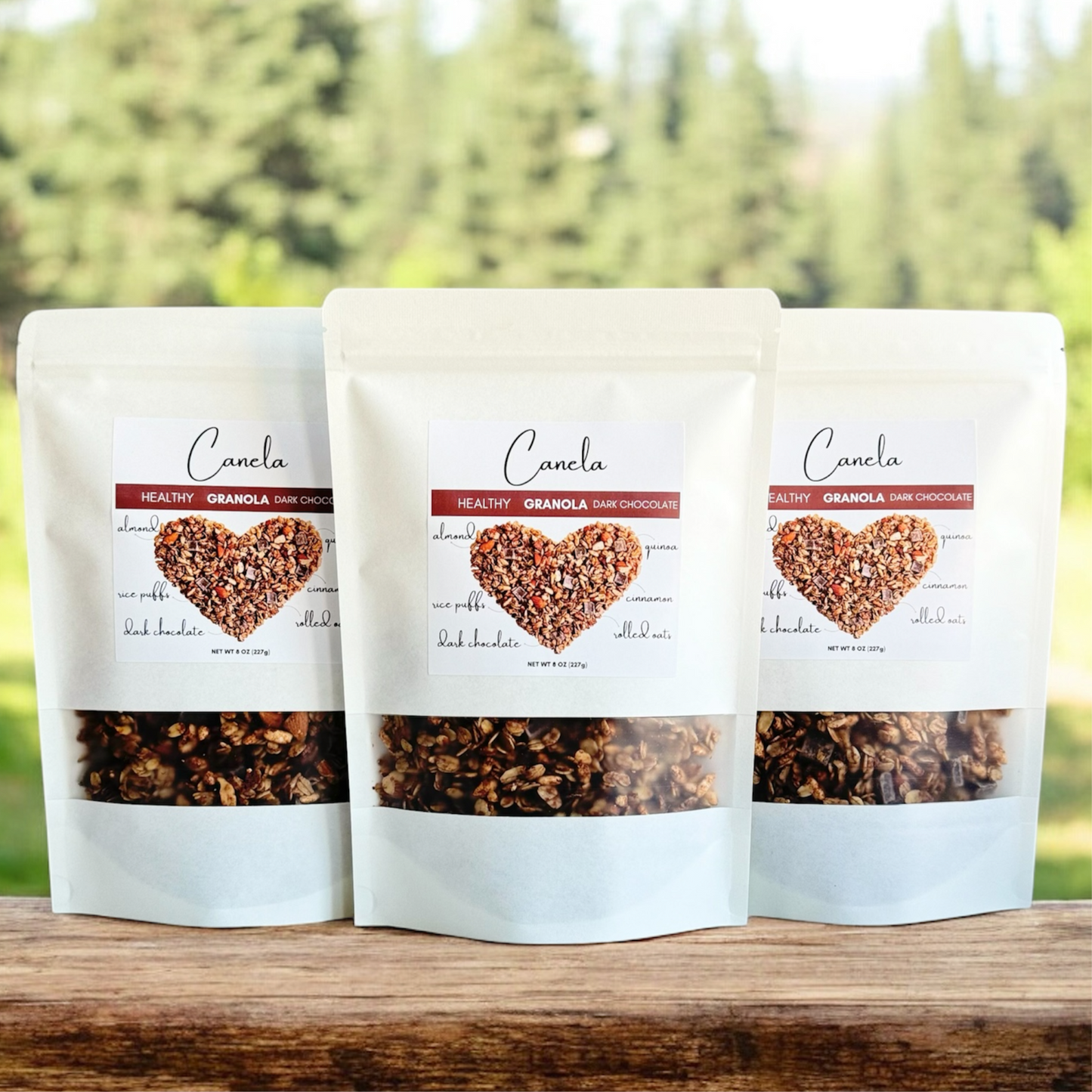 3 Bags of Dark Chocolate & Cocoa Crunch Handmade Granola