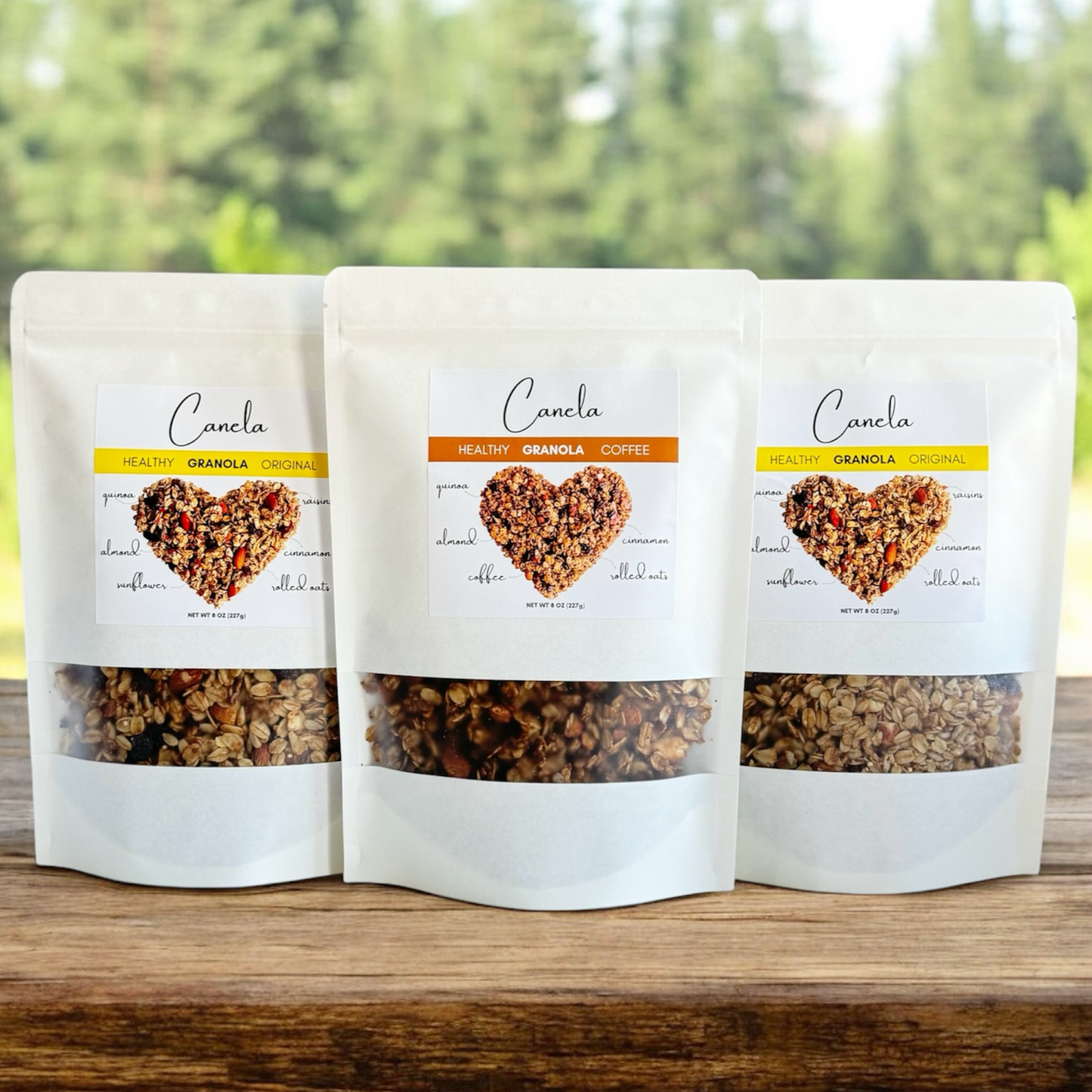 3 Bags of granola, handmade, healthy, vegan, organic, Flavors: 2 Original and 1 Coffee.