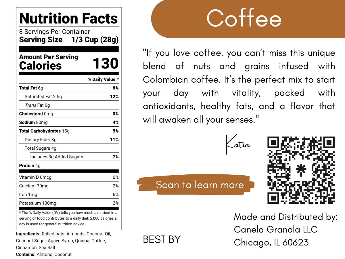 3 Bags of granola, handmade, healthy, vegan, organic, Flavors: 2 Coffee and 1 Dark chocolate.