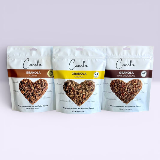 3-Pack Granola Combo: Original + Dark Chocolate & Coffee | Natural, Artisan & Crunchy | healthy | organic