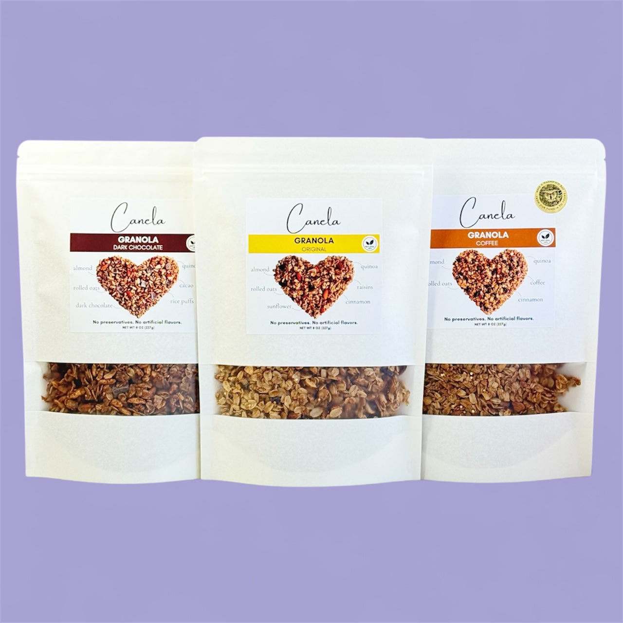 3-Pack Granola Combo: Original + Dark Chocolate & Coffee | Natural, Artisan & Crunchy | healthy | organic
