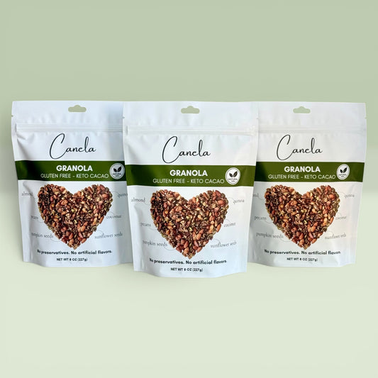 3 Pack –  Keto Cacao Granola | Gluten Free | Vegan | Low Carb, Nut & Seed Mix