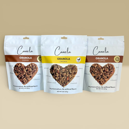 3-Pack Granola Combo: 2 Coffee + 1 Original | Natural, Artisan & Crunchy | healthy | organic | Vegan