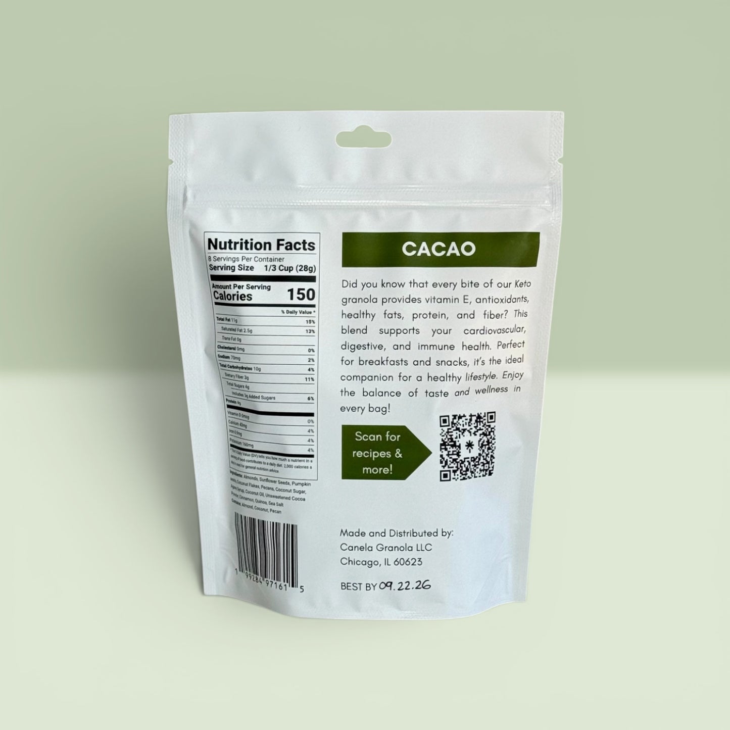 3 Pack –  Keto Cacao Granola | Gluten Free | Vegan | Low Carb, Nut & Seed Mix