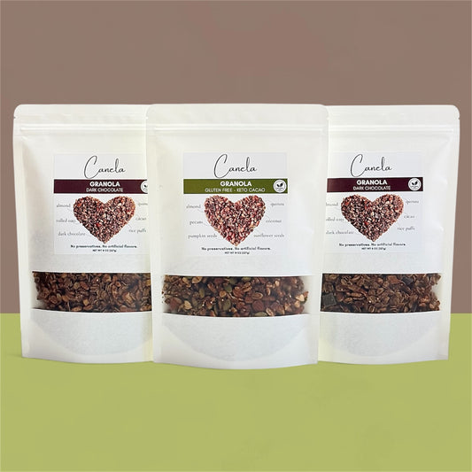 3-Pack Granola Combo: 2 Dark Chocolate + 1 Keto Cacao | Natural, Artisan & Crunchy | healthy | organic