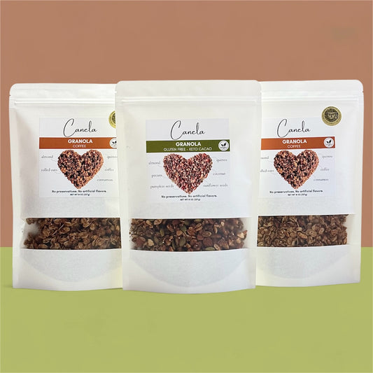 3-Pack Granola Combo: 2 Coffee + 1 Keto Cacao | Natural, Artisan & Crunchy | healthy | organic | vegan