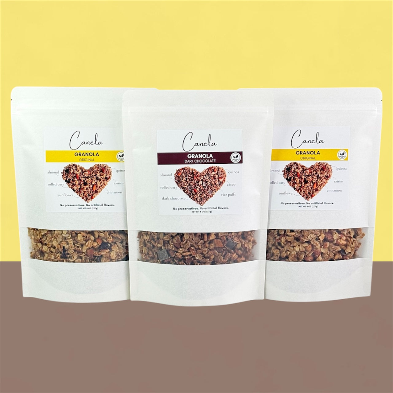 3-Pack Granola Combo: 2 Original + 1 Dark Chocolate | Natural, Artisan & Crunchy | healthy | organic