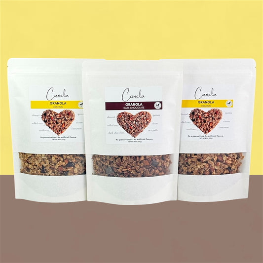 3-Pack Granola Combo: 2 Original + 1 Dark Chocolate | Natural, Artisan & Crunchy | healthy | organic