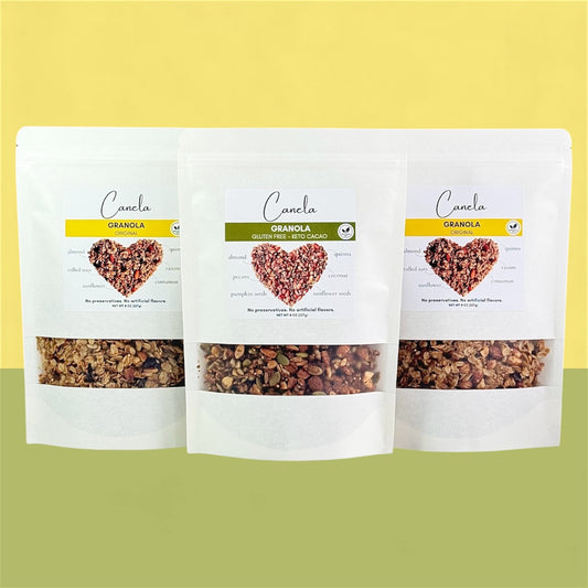 3-Pack Granola Combo: 2 Original + 1 Keto Cacao | Natural, Artisan & Crunchy | vegan