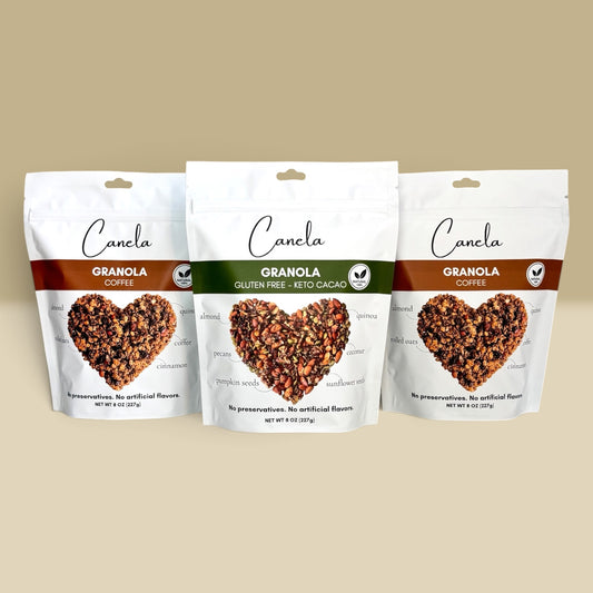 3-Pack Granola Combo: 2 Coffee + 1 Keto Cacao | Natural, Artisan & Crunchy | healthy | organic | vegan